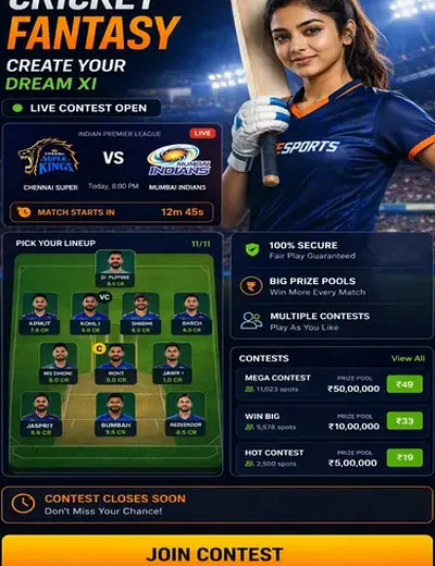 Come (come) fantasy cricket & matchday visual 3